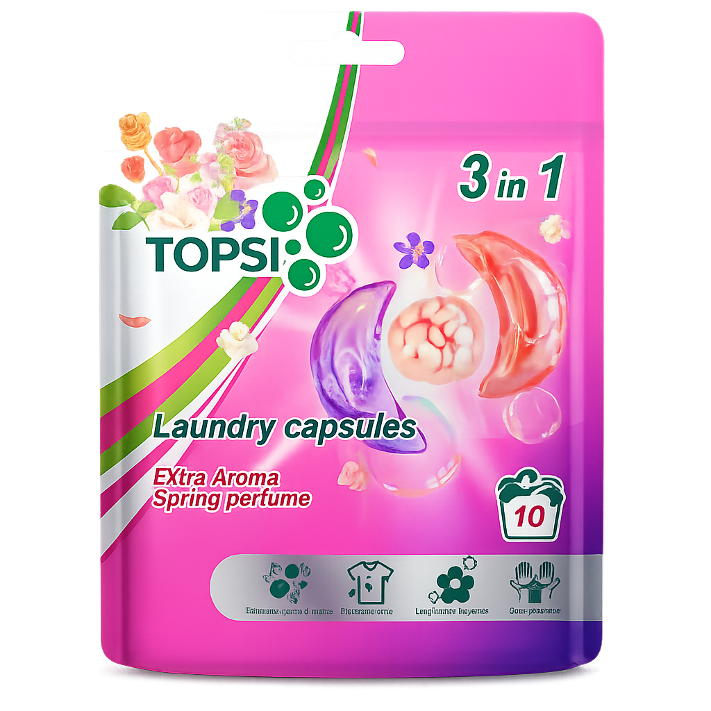 Topsi Spring — paltar yuma kapsulları (kiçik qablaşdırma)